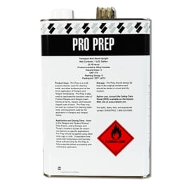 A canister of pro prep cleaning solvent