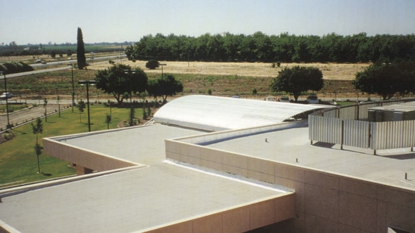 Aerial view of roof with lightweight concrete roof deck