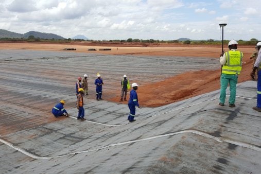 Teranap geomembrane installed