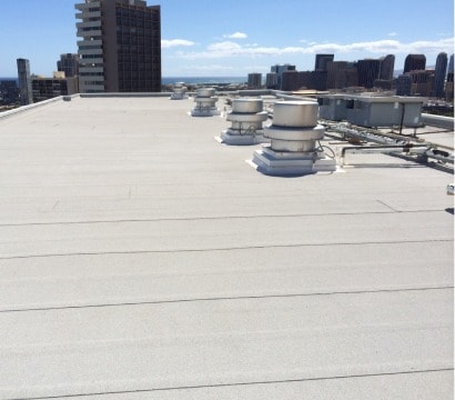 SBS roofing materials on flat roof